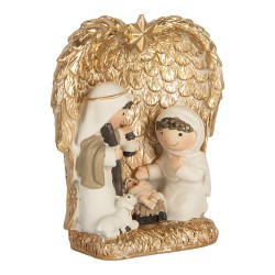 Clayre & Eef Christmas Decoration Figurine Nativity Scene 12x6x13 cm Gold colored Plastic