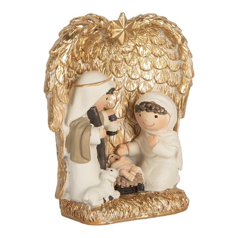 Clayre & Eef Christmas Decoration Figurine Nativity Scene 12x6x13 cm Gold colored Plastic