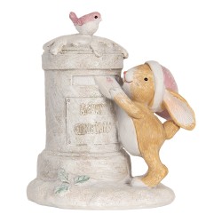 Clayre & Eef Decorative Figurine Rabbit 11x8x11 cm Beige Plastic