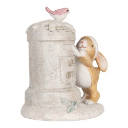 Clayre & Eef Decorative Figurine Rabbit 11x8x11 cm Beige Plastic