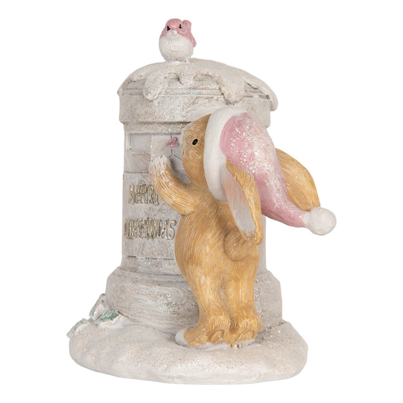 Clayre & Eef Decorative Figurine Rabbit 11x8x11 cm Beige Plastic