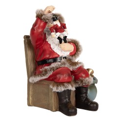Clayre & Eef Figurine Santa Claus 16x13x19 cm Red Plastic