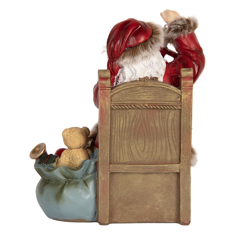 Clayre & Eef Figurine Santa Claus 16x13x19 cm Red Plastic
