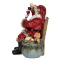 Clayre & Eef Figurine Santa Claus 16x13x19 cm Red Plastic