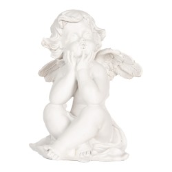 Clayre & Eef Christmas Decoration Figurine Angel set van 4 White Plastic