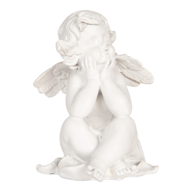 Clayre & Eef Christmas Decoration Figurine Angel set van 4 White Plastic