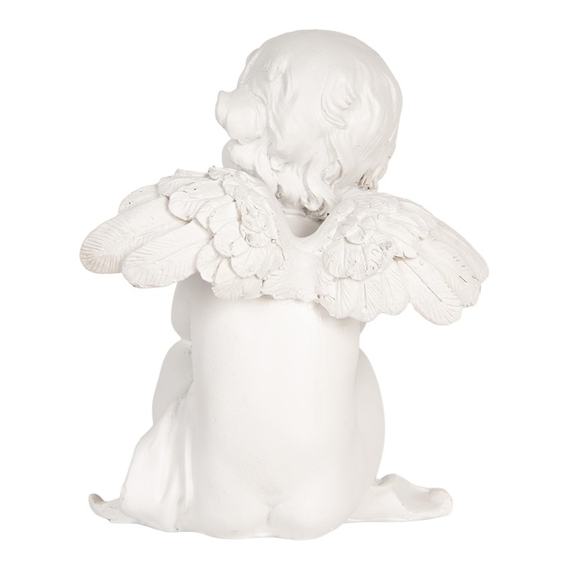Clayre & Eef Christmas Decoration Figurine Angel set van 4 White Plastic