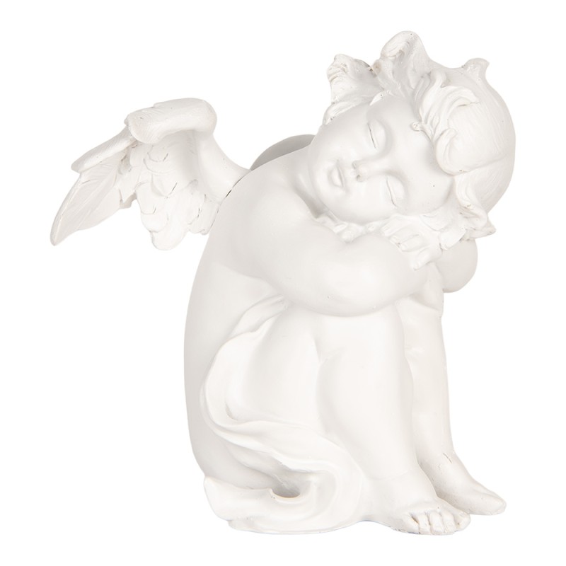 Clayre & Eef Christmas Decoration Figurine Angel set van 4 White Plastic