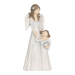 Clayre & Eef Christmas Decoration Figurine Angel 7x5x15 cm Grey Plastic