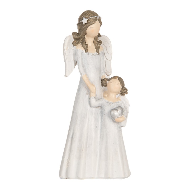 Clayre & Eef Christmas Decoration Figurine Angel 7x5x15 cm Grey Plastic
