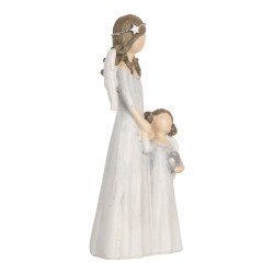 Clayre & Eef Christmas Decoration Figurine Angel 7x5x15 cm Grey Plastic