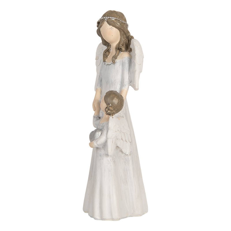 Clayre & Eef Christmas Decoration Figurine Angel 7x5x15 cm Grey Plastic
