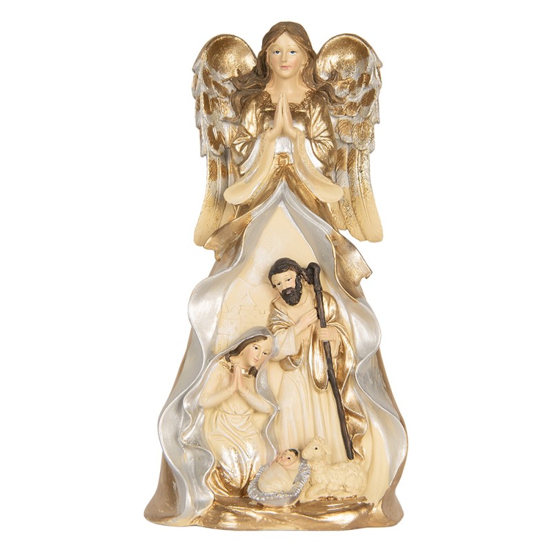 Clayre & Eef Christmas Decoration Figurine Nativity Scene 16x13x31 cm Beige Plastic