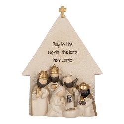 Clayre & Eef Christmas Decoration Figurine Nativity Scene 16x6x21 cm Beige Plastic