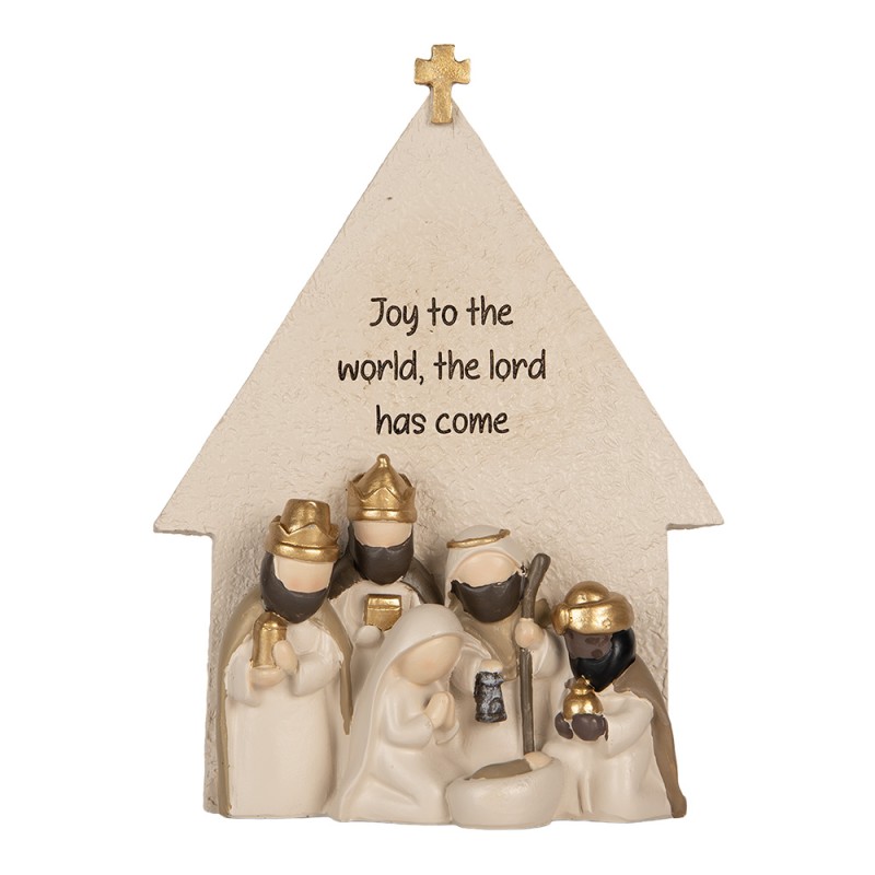 Clayre & Eef Christmas Decoration Figurine Nativity Scene 16x6x21 cm Beige Plastic