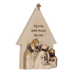 Clayre & Eef Christmas Decoration Figurine Nativity Scene 16x6x21 cm Beige Plastic