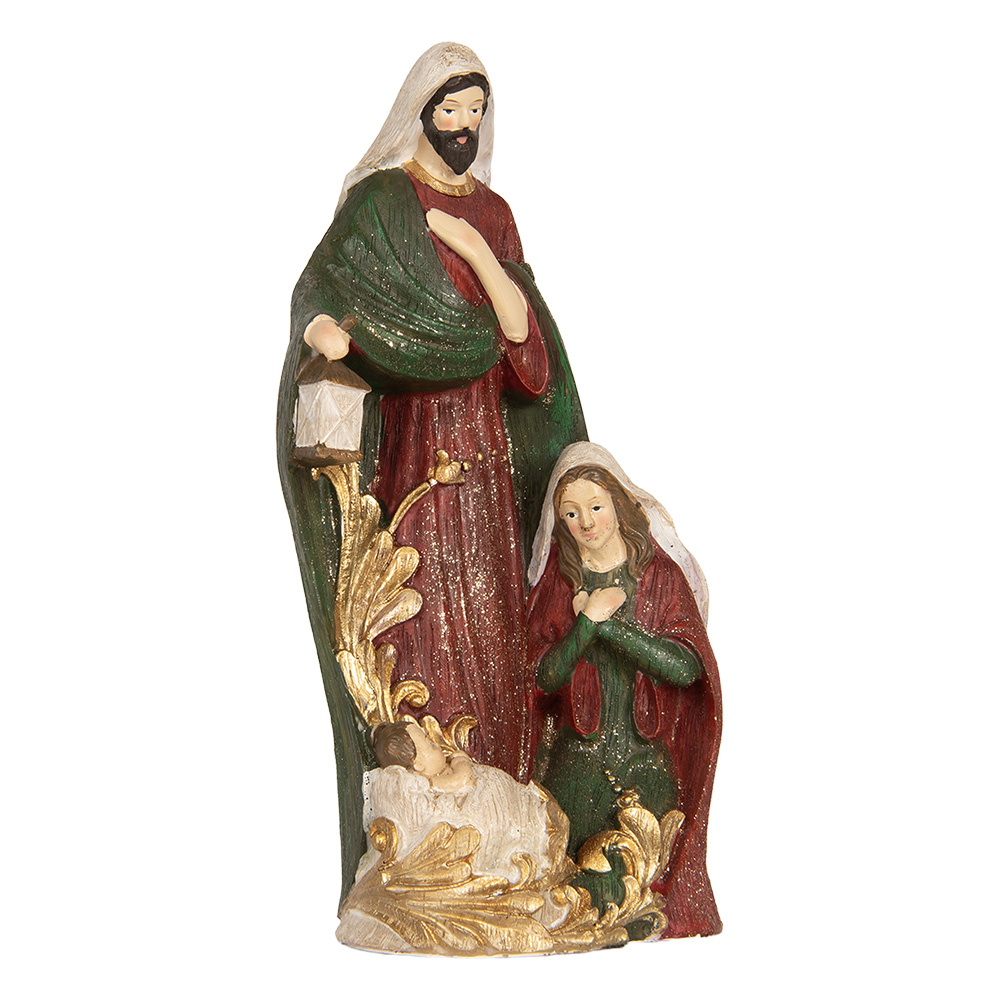 Kerstdecoratie Beeld Kerstgroep 15X10X27 Cm Beige Kunststof-image