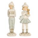 Clayre & Eef Decorative Figurine Children set van 2 White Plastic