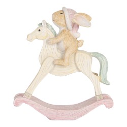 Clayre & Eef Decorative Figurine Rabbit 13x4x14 cm Brown Plastic
