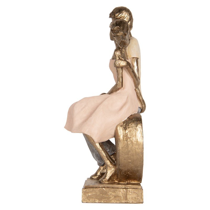 Clayre & Eef Decorative Figurine 14x12x28 cm Gold colored Plastic