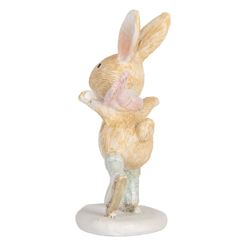 Clayre & Eef Decorative Figurine Rabbit 6x5x10 cm Brown Plastic