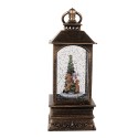 Clayre & Eef Christmas Decoration with LED Lighting and Music 8x8x20 cm Brown Plastic