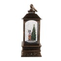 Clayre & Eef Christmas Decoration with LED Lighting and Music 8x8x20 cm Brown Plastic