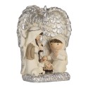 Clayre & Eef Christmas Decoration Figurine Nativity Scene 12x6x13 cm Silver colored Plastic