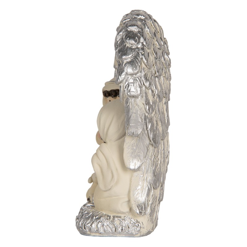 Clayre & Eef Christmas Decoration Figurine Nativity Scene 12x6x13 cm Silver colored Plastic
