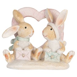 Clayre & Eef Decorative Figurine Rabbit 11x6x9 cm Brown Plastic