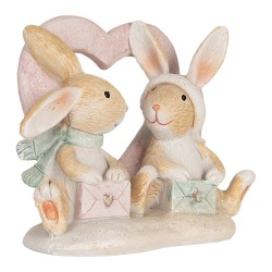 Clayre & Eef Decorative Figurine Rabbit 11x6x9 cm Brown Plastic