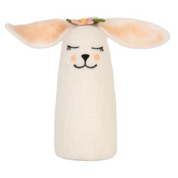 Clayre & Eef Decoration Mouse 23x10x23 cm White Felt