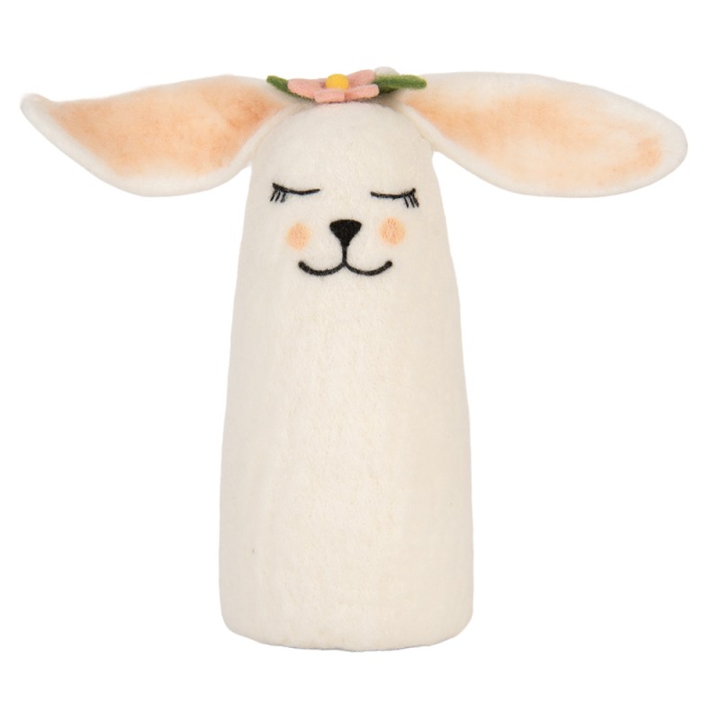 Clayre & Eef Decoration Mouse 23x10x23 cm White Felt