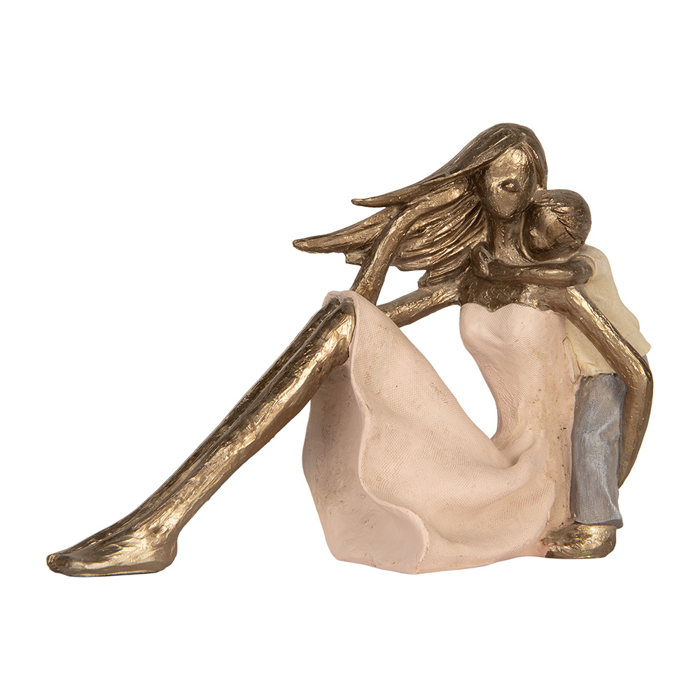 Decoratie Beeld Vrouw 23X9X16 Cm Goudkleurig Kunststof-image