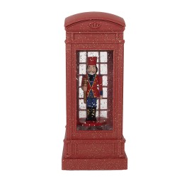 Clayre & Eef Christmas Decoration with LED Lighting and Music 9x9x21 cm Red Plastic