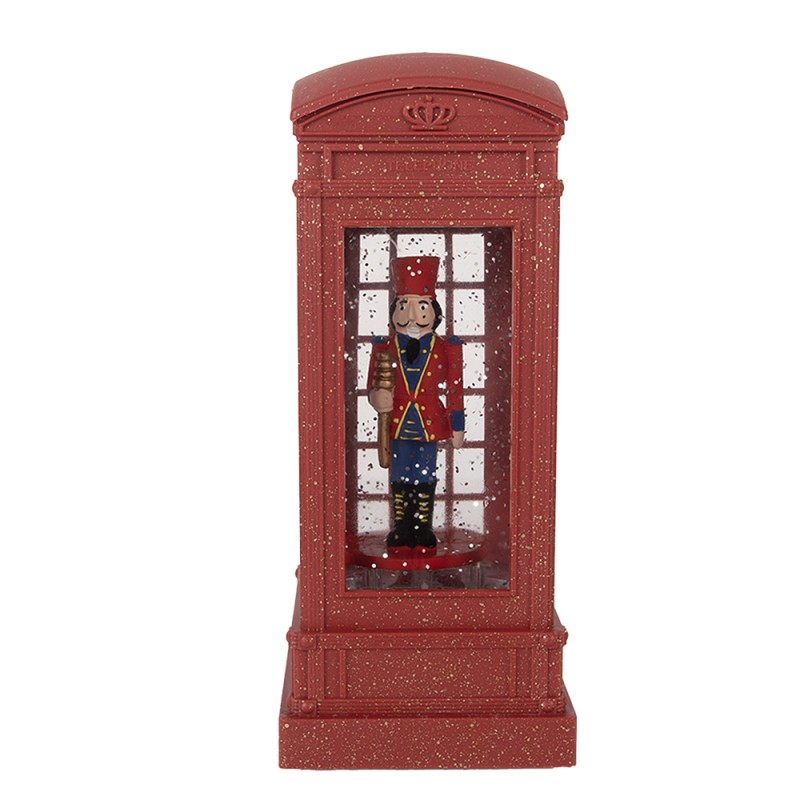 Clayre & Eef Christmas Decoration with LED Lighting and Music 9x9x21 cm Red Plastic