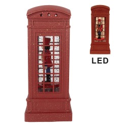 Clayre & Eef Christmas Decoration with LED Lighting and Music 9x9x21 cm Red Plastic