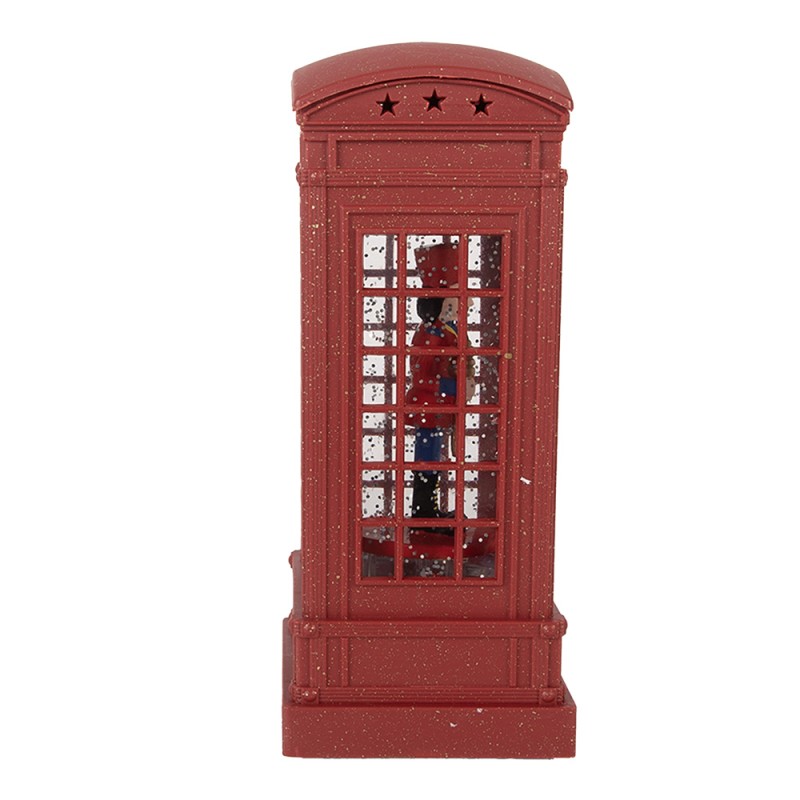 Clayre & Eef Christmas Decoration with LED Lighting and Music 9x9x21 cm Red Plastic