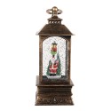 Clayre & Eef Christmas Decoration with LED Lighting and Music 8x8x20 cm Brown Plastic