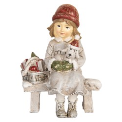 Clayre & Eef Decorative Figurine Child 7x5x10 cm Grey Plastic