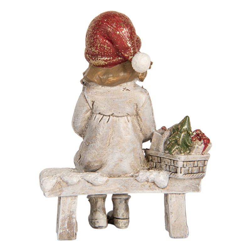 Clayre & Eef Decorative Figurine Child 7x5x10 cm Grey Plastic