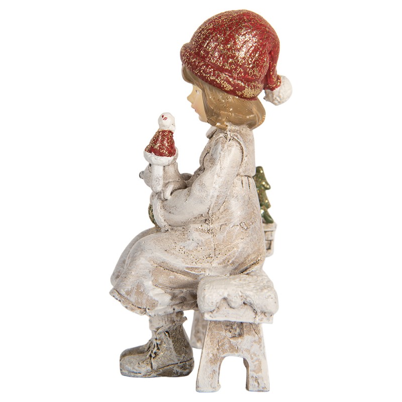 Clayre & Eef Decorative Figurine Child 7x5x10 cm Grey Plastic