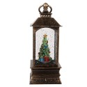 Clayre & Eef Christmas Decoration with LED Lighting and Music 8x8x20 cm Brown Plastic