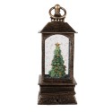 Clayre & Eef Christmas Decoration with LED Lighting and Music 8x8x20 cm Brown Plastic