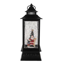 Clayre & Eef Christmas Decoration with LED Lighting and Music 10x10x28 cm Black Plastic