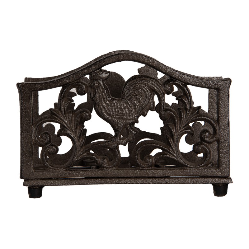 Clayre & Eef Napkin Holder 17x6x12 cm Brown Metal