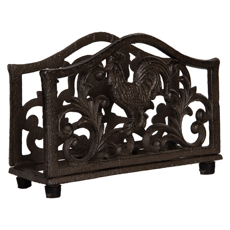 Clayre & Eef Napkin Holder 17x6x12 cm Brown Metal
