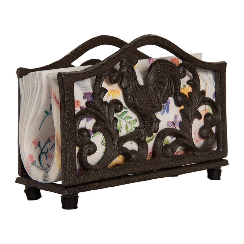 Clayre & Eef Napkin Holder 17x6x12 cm Brown Metal