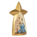 Clayre & Eef Christmas Decoration Figurine Nativity Scene 14x6x21 cm Gold colored Plastic