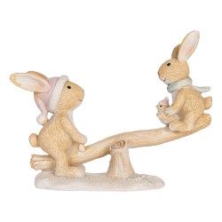 Clayre & Eef Decorative Figurine Rabbit 16x6x11 cm Brown Plastic